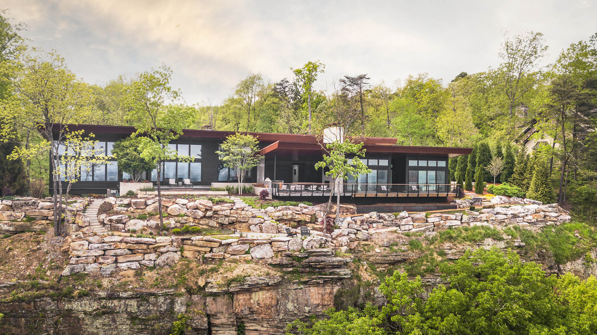 Drone image of Barhaus, winner of AIA Chattanooga Award of Excellence in the 2023 BRIC Awards. 